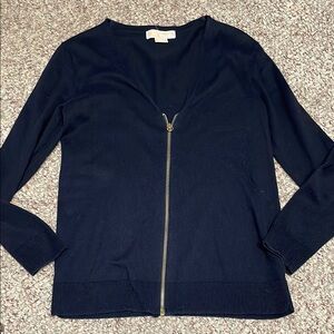 Michael kors Women's navy Zip-Up Sweater